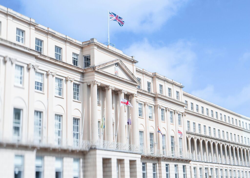 The Regency-style Municipal Offices building, representing the local authority managing the new Renters Rights Act in Cheltenham.